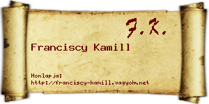 Franciscy Kamill névjegykártya